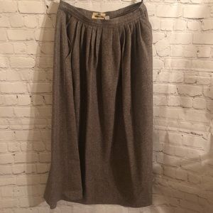 Vintage Brown Wool Lined Skirt